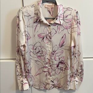Philosophy Ivory Blouse with Pink Floral Sketch
